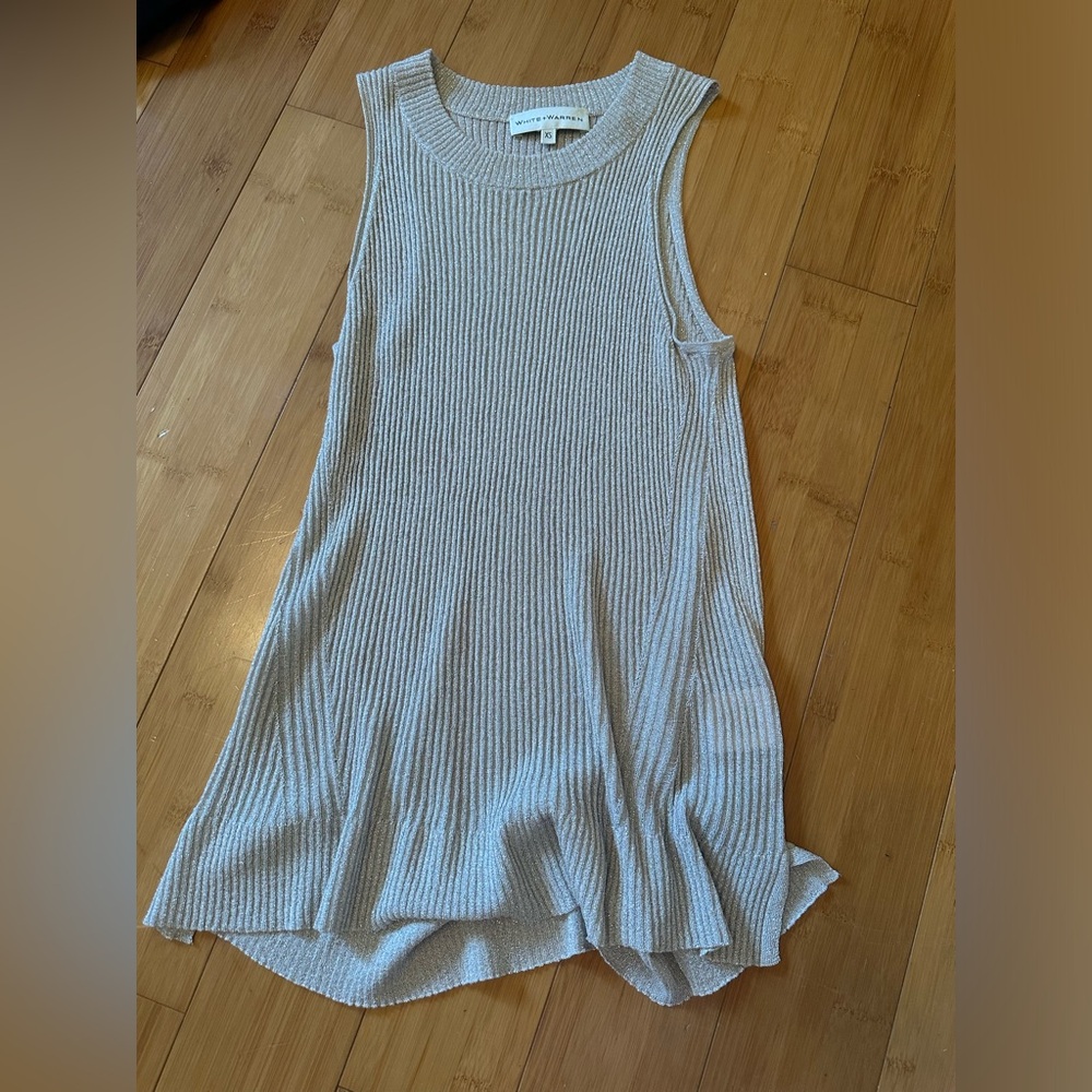 White and Warren gold sparkle top